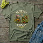 Flowers for Bees Food for Me Pollinator Garden Oval T-Shirt