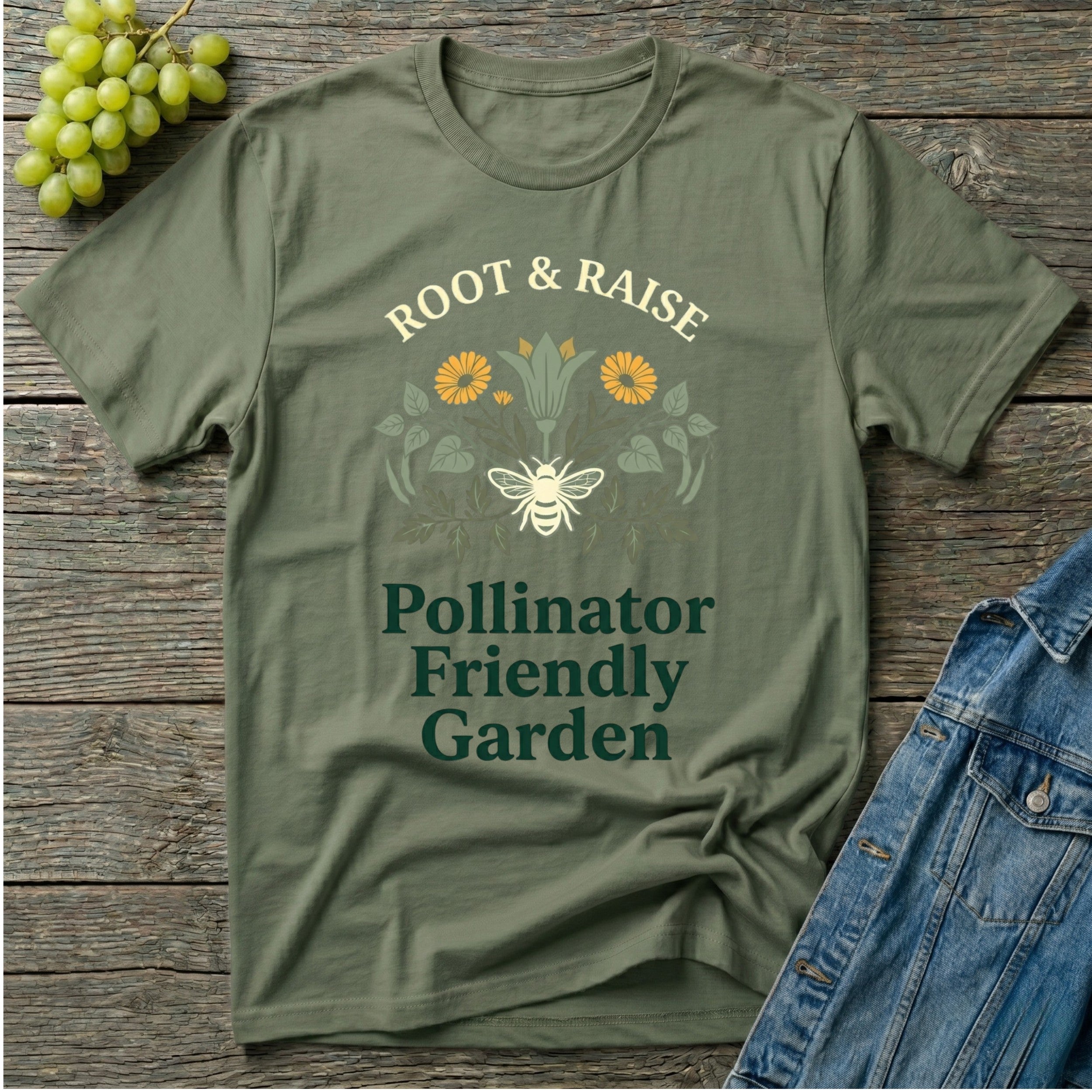 Pollinator Friendly Garden T-Shirt - Sketch
