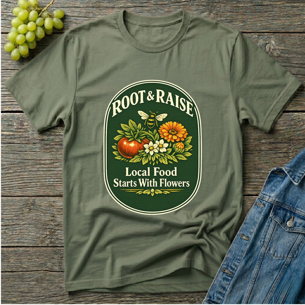 Local Food Starts With Flowers T-Shirt