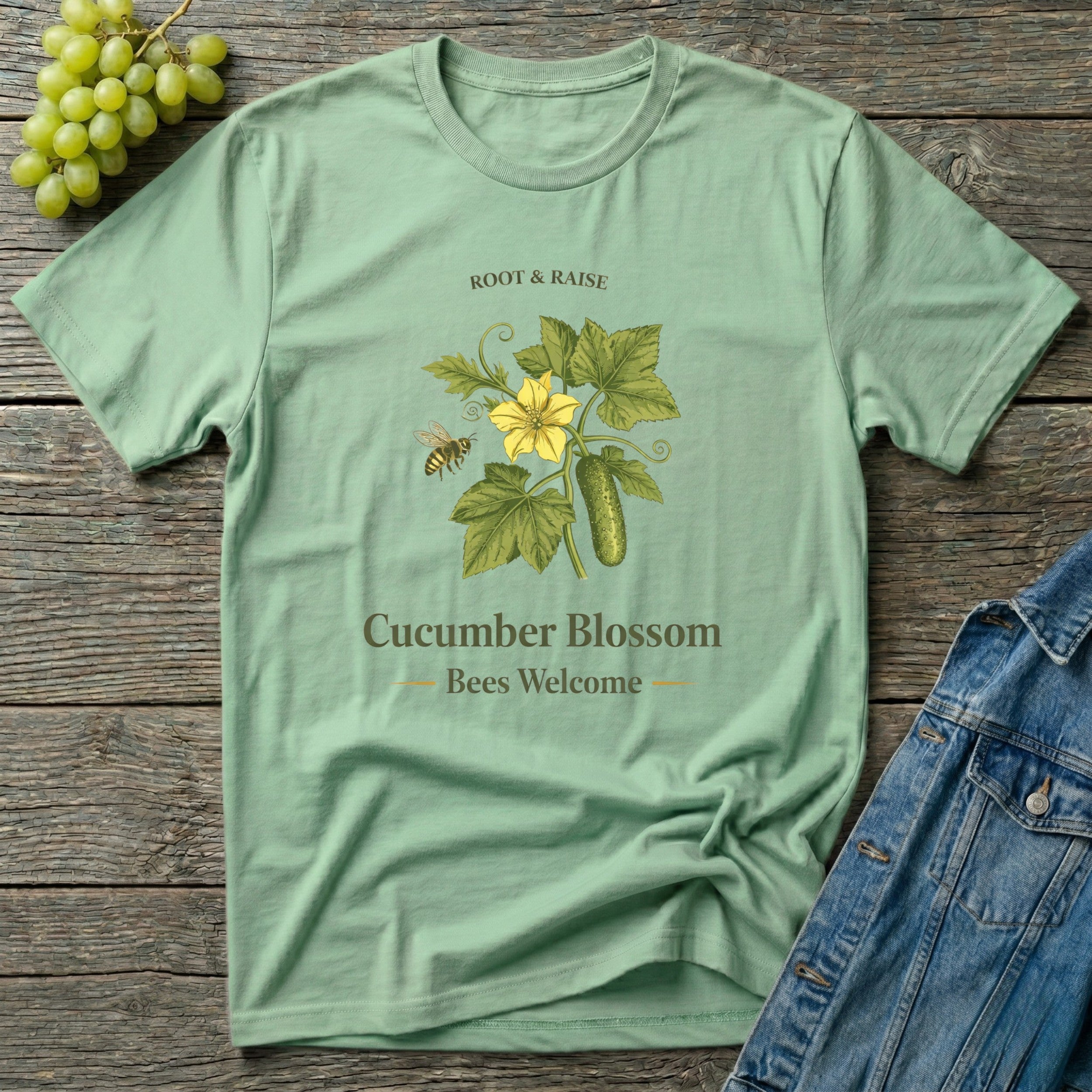 Cucumber Blossom Bees Welcome T-Shirt