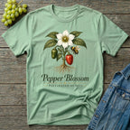 Pepper Blossom Pollinated by Bees Gardening T-Shirt