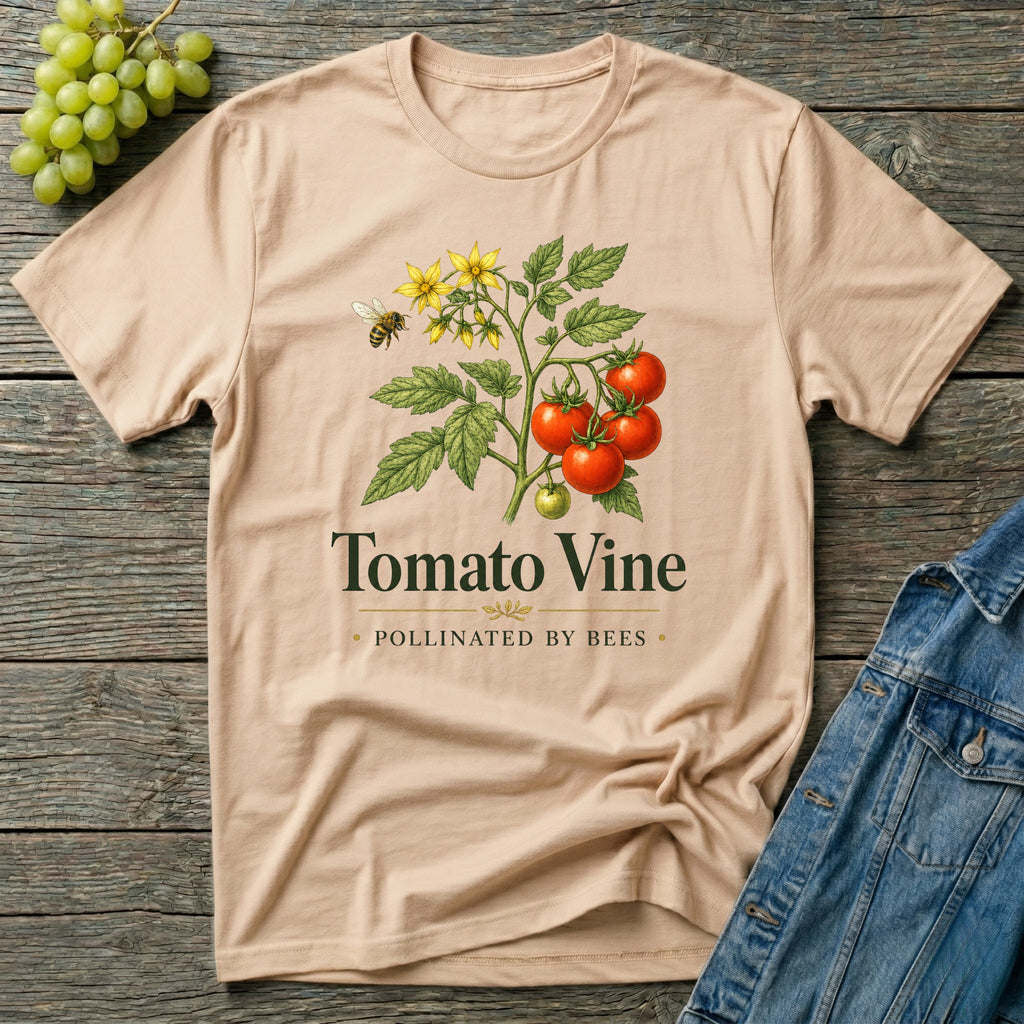 Tomato Vine Pollinated by Bees Gardening T-Shirt