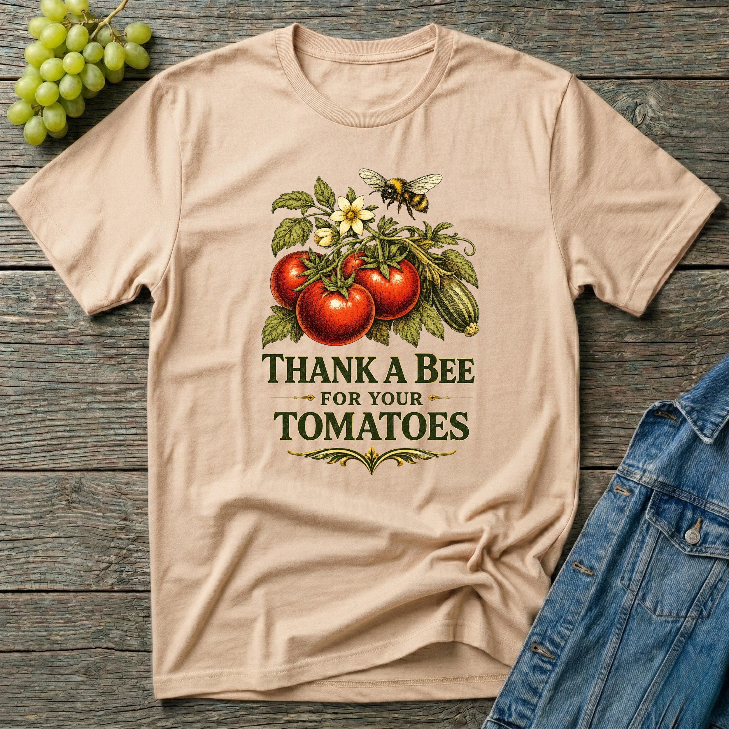 Thank a Bee for Your Tomatoes Bold Gardening T-Shirt