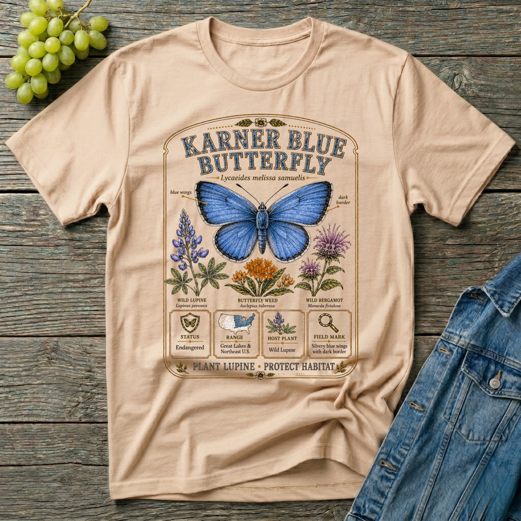 Karner Blue Butterfly Field Guide T-Shirt