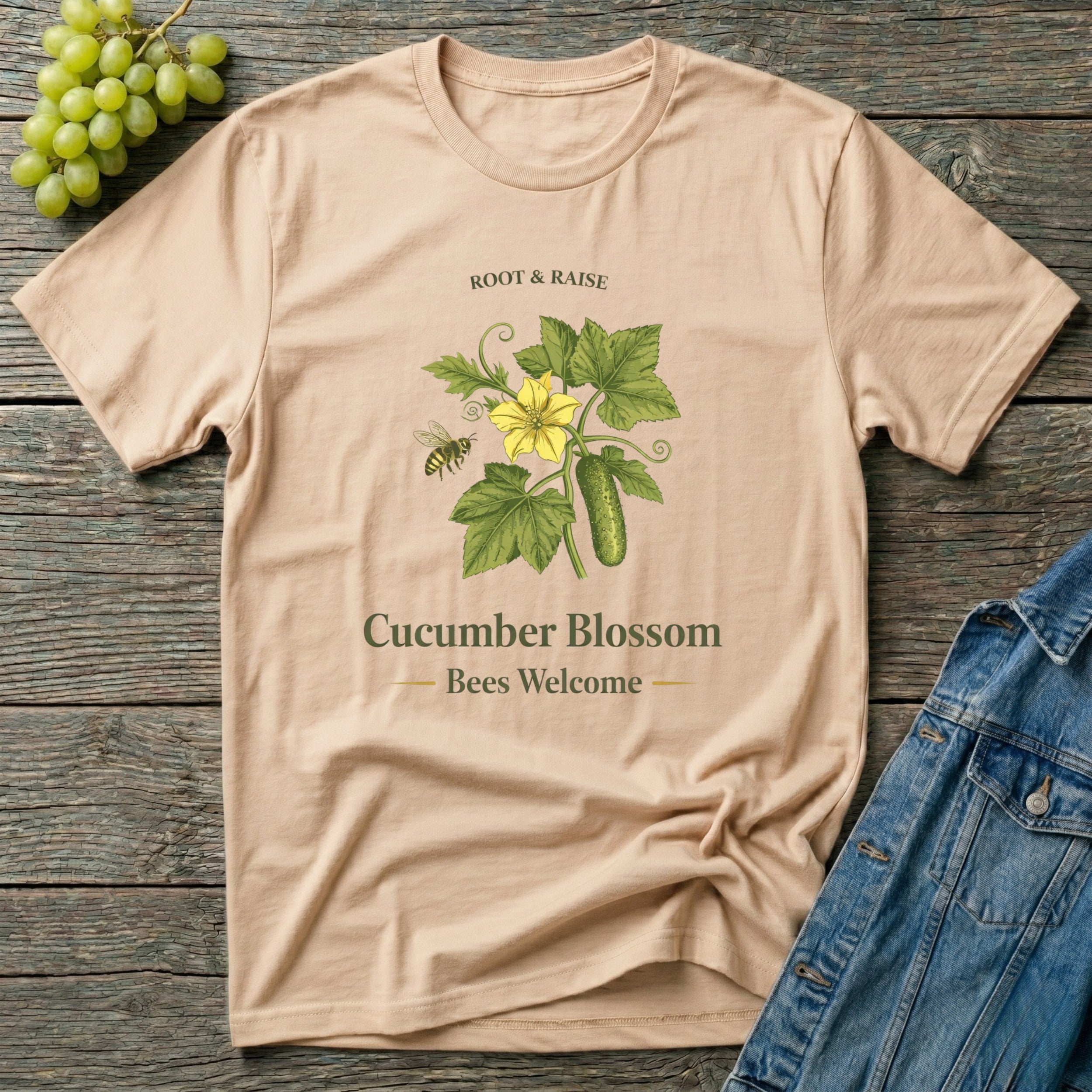 Cucumber Blossom Bees Welcome T-Shirt