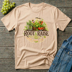 Root and Raise Logo Grow Harvest Repeat T-Shirt