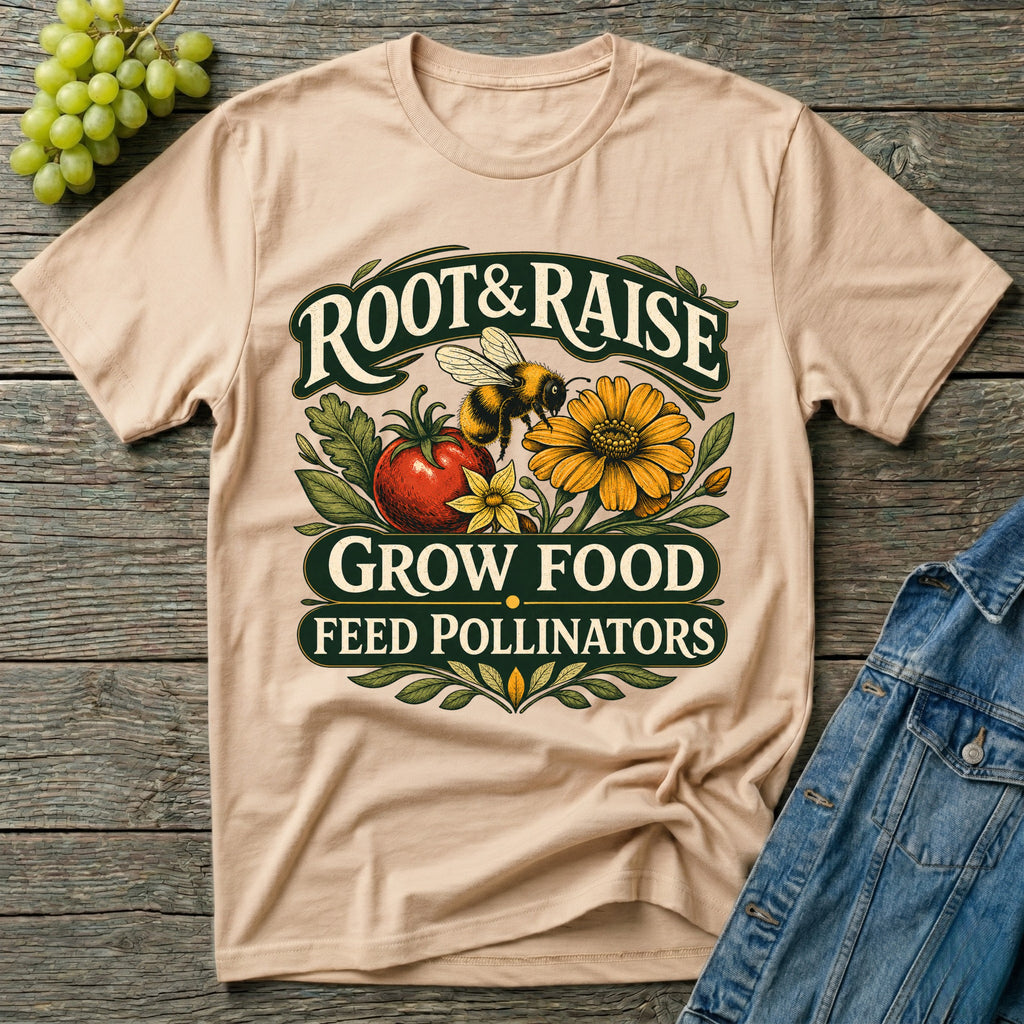 Grow Food Feed Pollinators Gardening T-Shirt