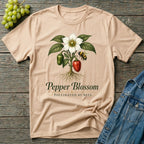 Pepper Blossom Pollinated by Bees Gardening T-Shirt