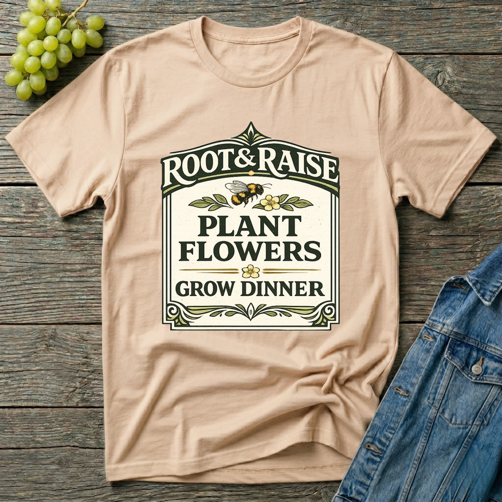Plant Flowers Grow Dinner T-Shirt - Vintage