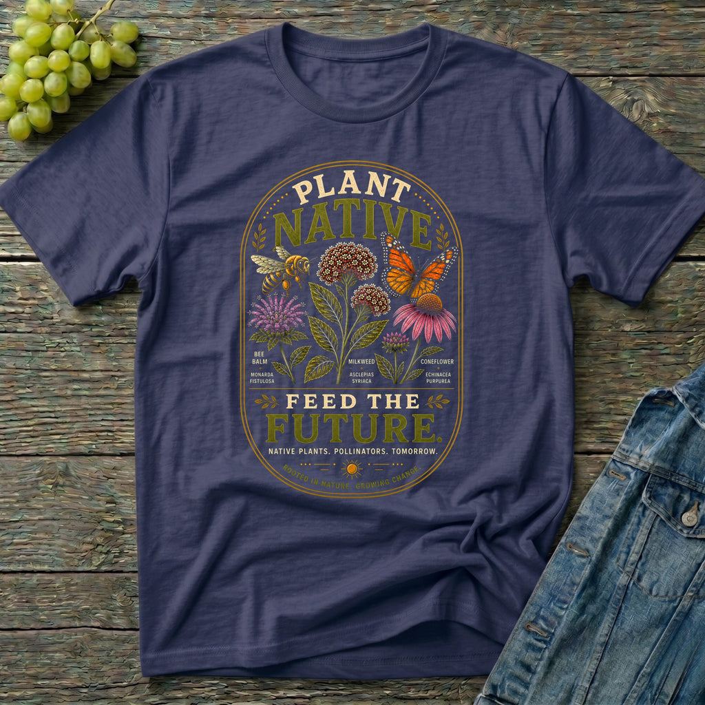 Plant Native Feed the Future | Native Plant Pollinator Garden T-Shirt
