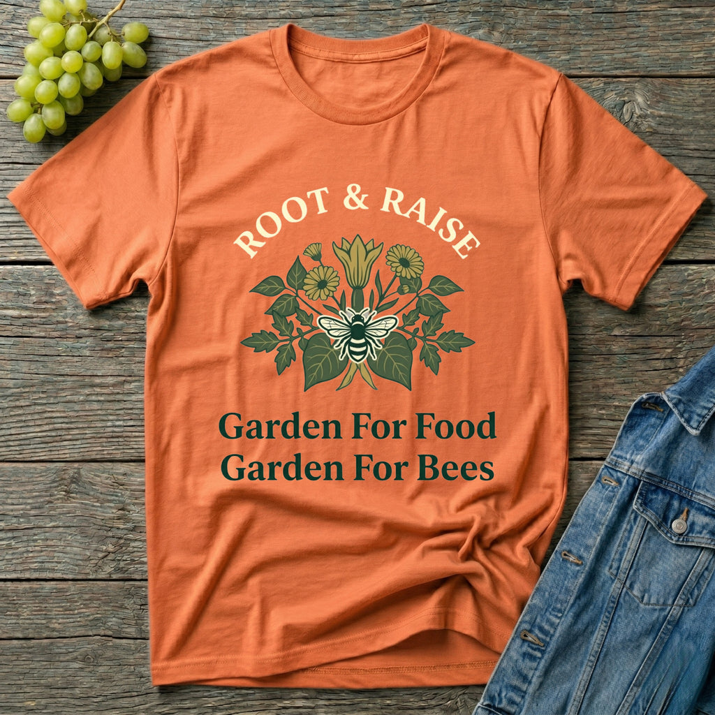 Garden For Food Garden For Bees T-Shirt - Illustrated