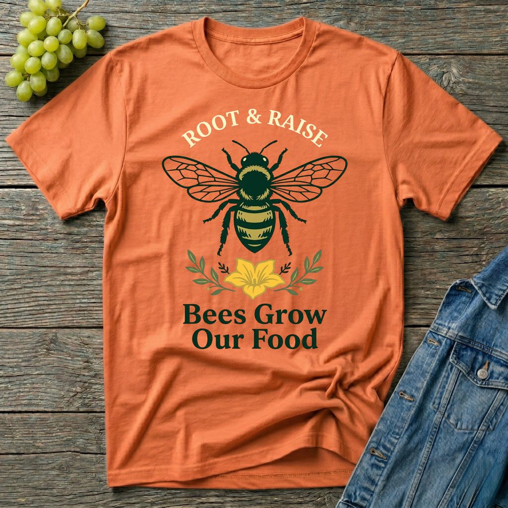 Bees Grow Our Food T-Shirt - Bold