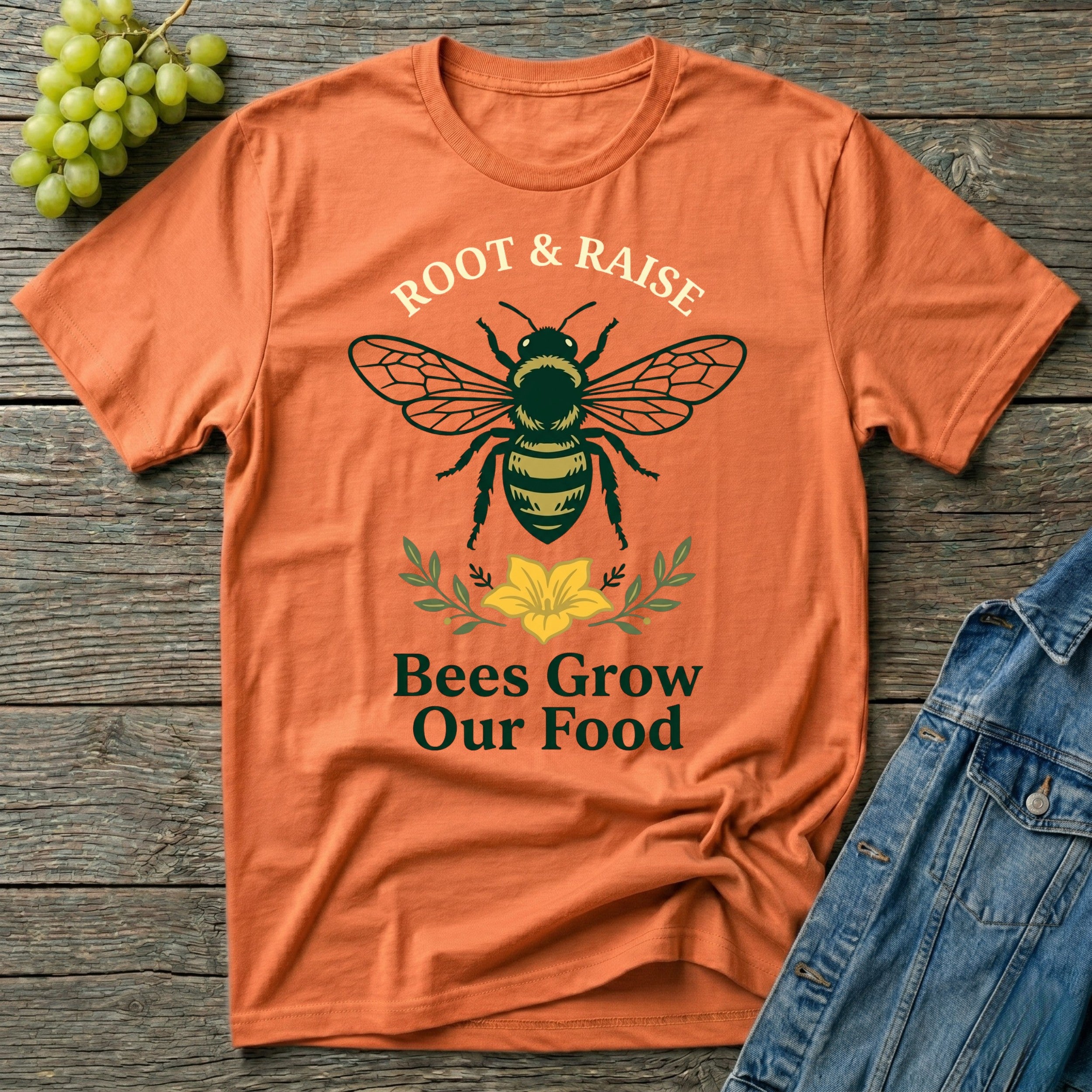 Bees Grow Our Food T-Shirt - Bold