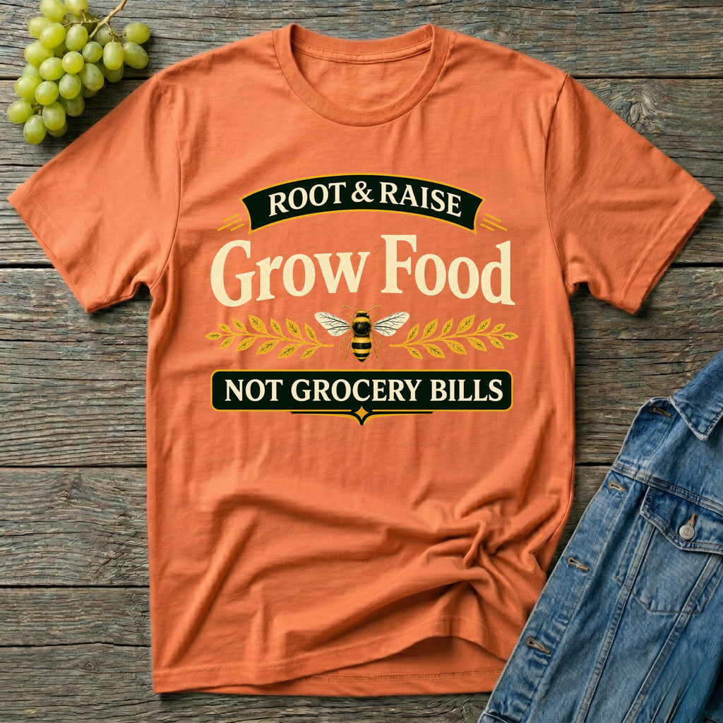 Grow Food Not Grocery Bills Gardening T-Shirt