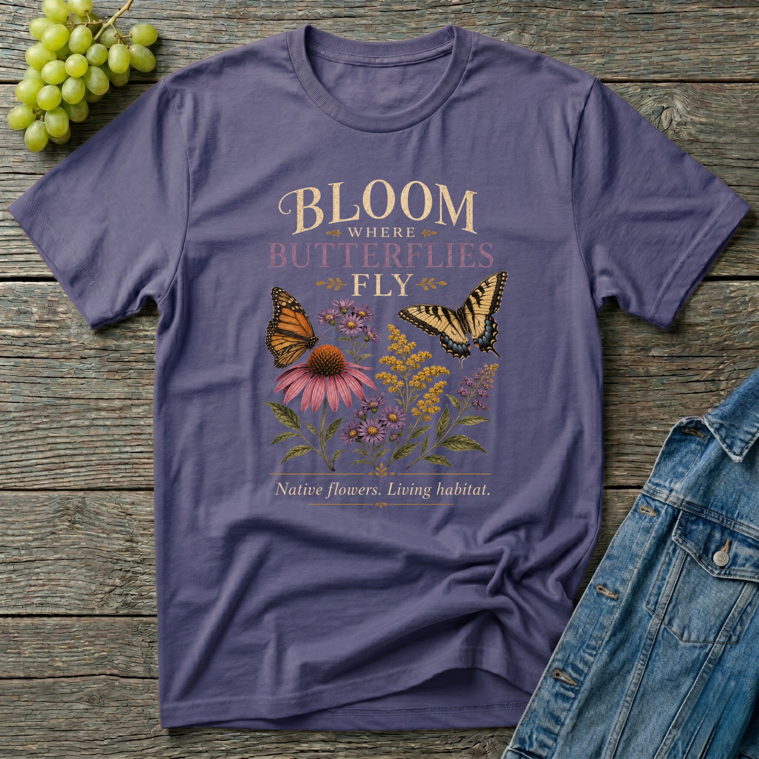 Bloom Where Butterflies Fly Pollinator T-Shirt