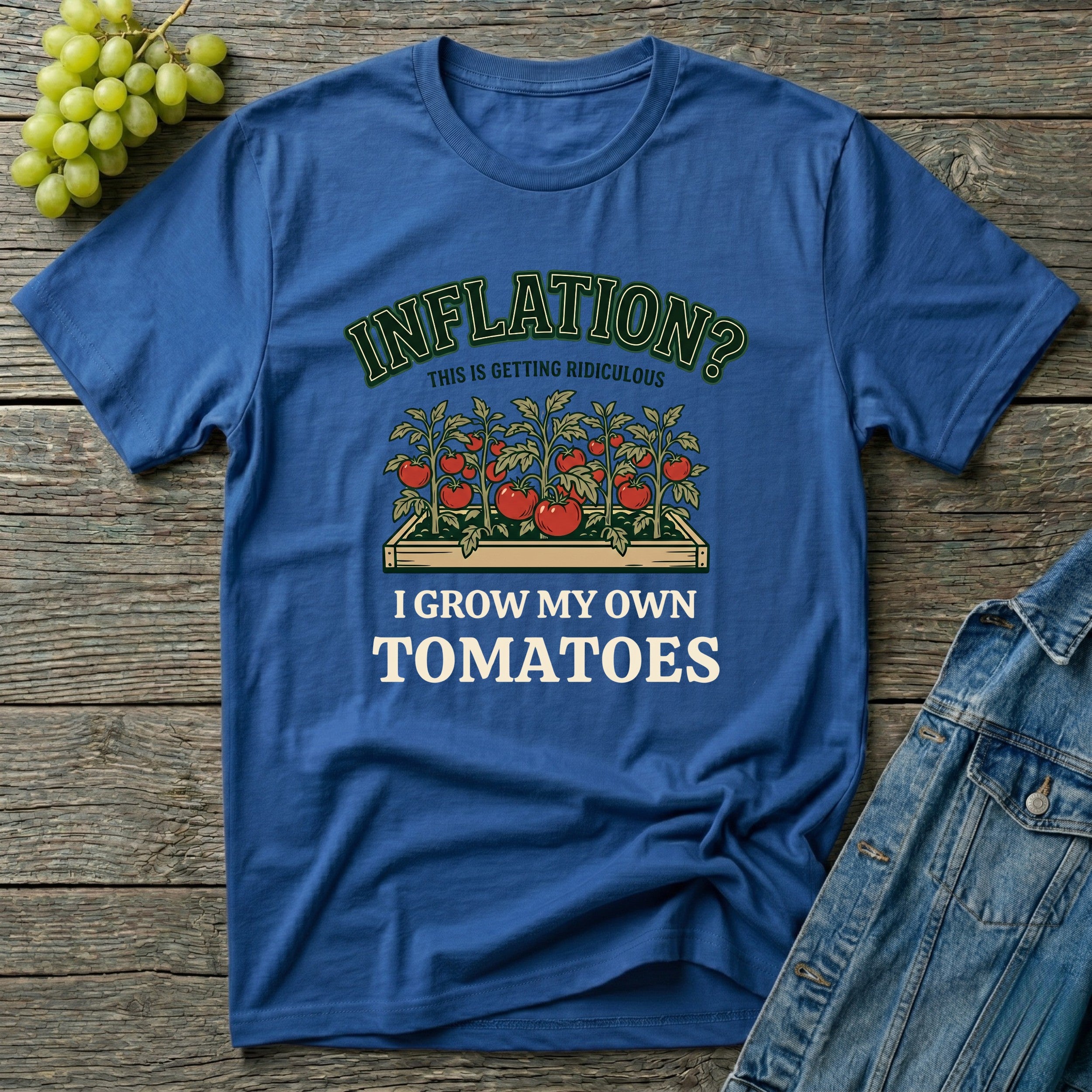 Inflation? I Grow My Own Tomatoes T-Shirt - Ridiculous Dark