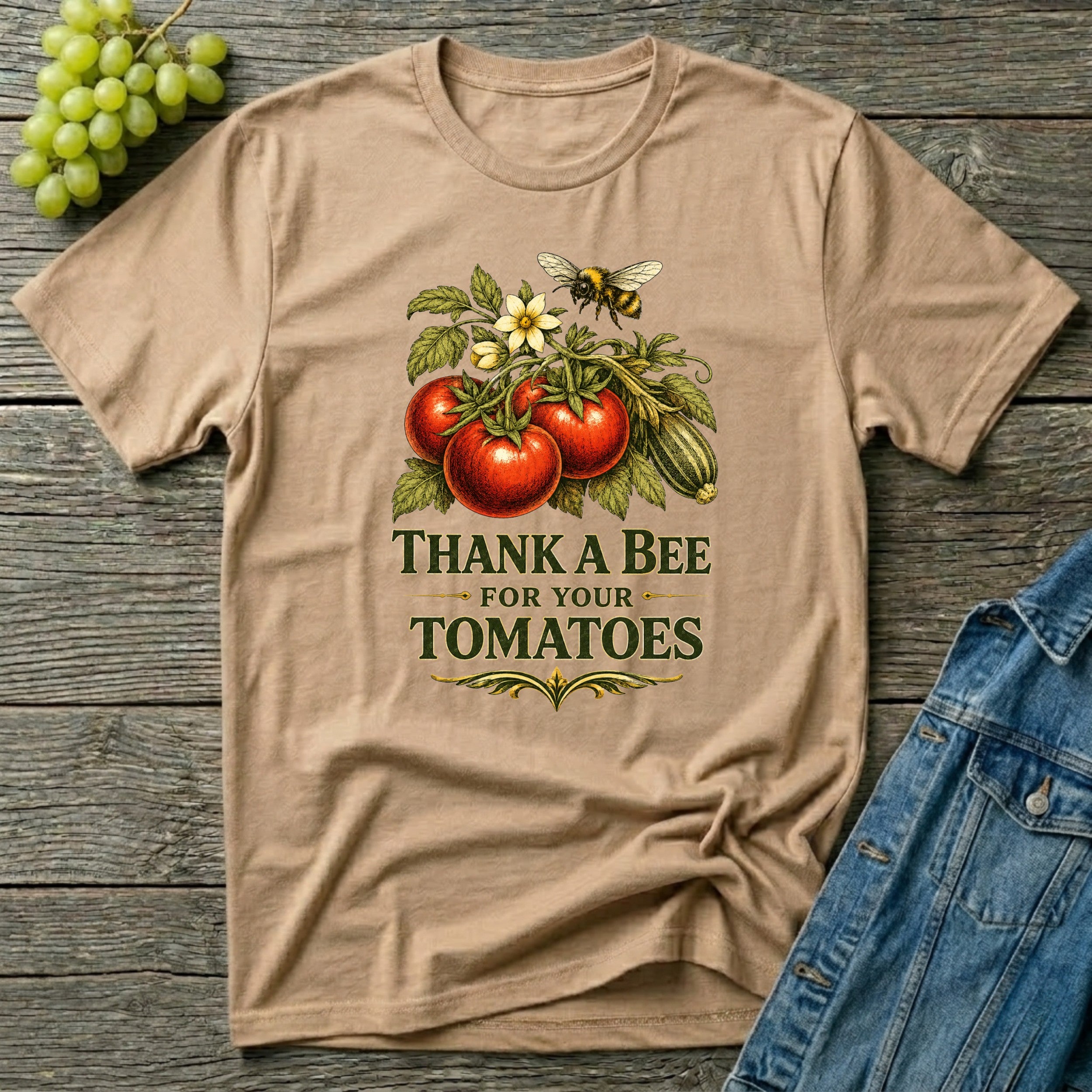 Thank a Bee for Your Tomatoes Bold Gardening T-Shirt