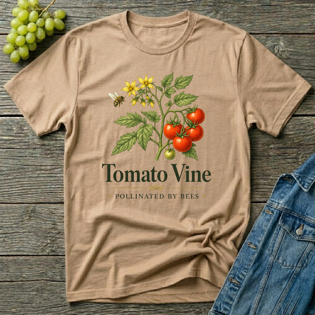 Tomato Vine Pollinated by Bees Gardening T-Shirt