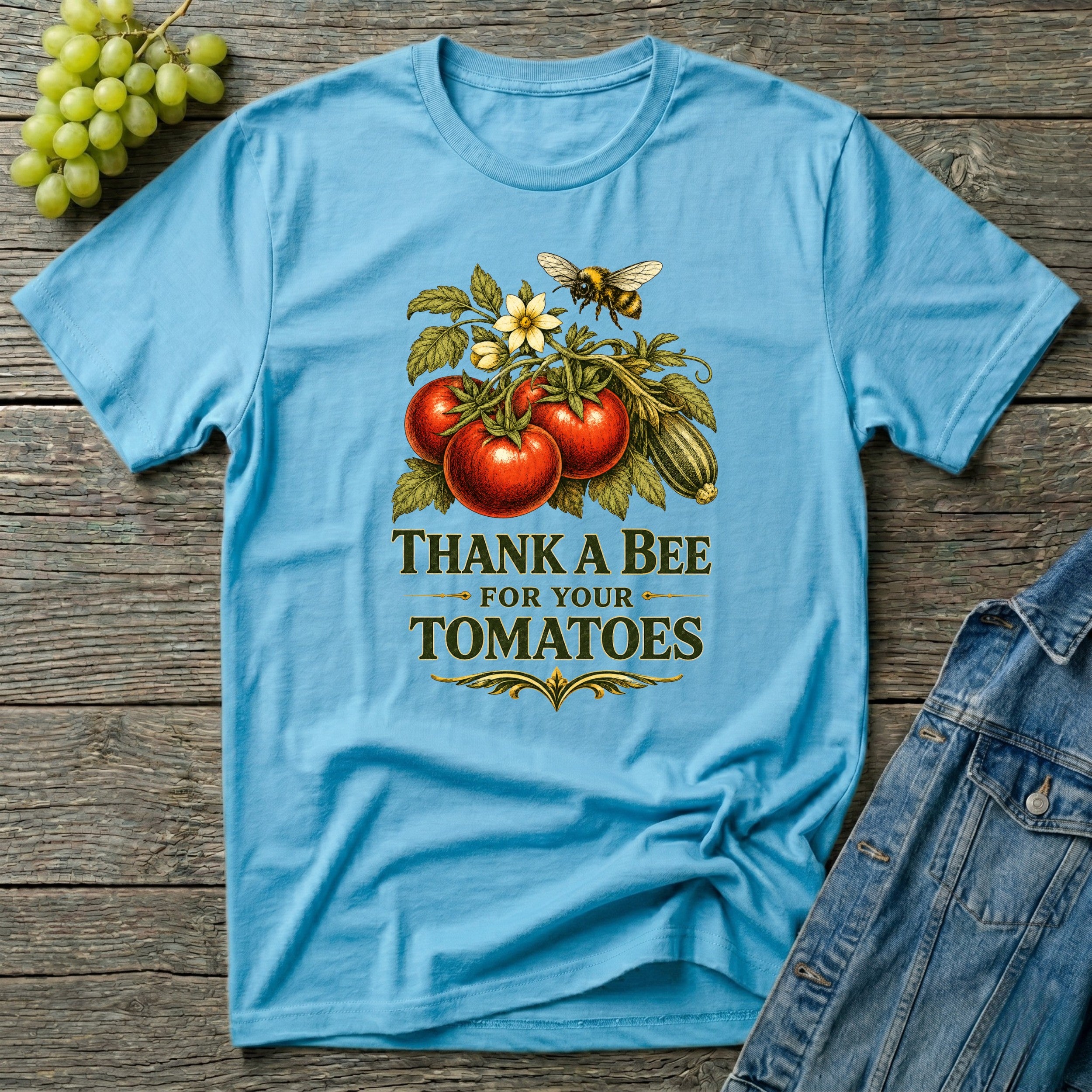 Thank a Bee for Your Tomatoes Bold Gardening T-Shirt
