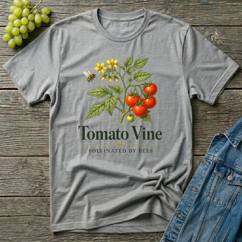 Tomato Vine Pollinated by Bees Gardening T-Shirt