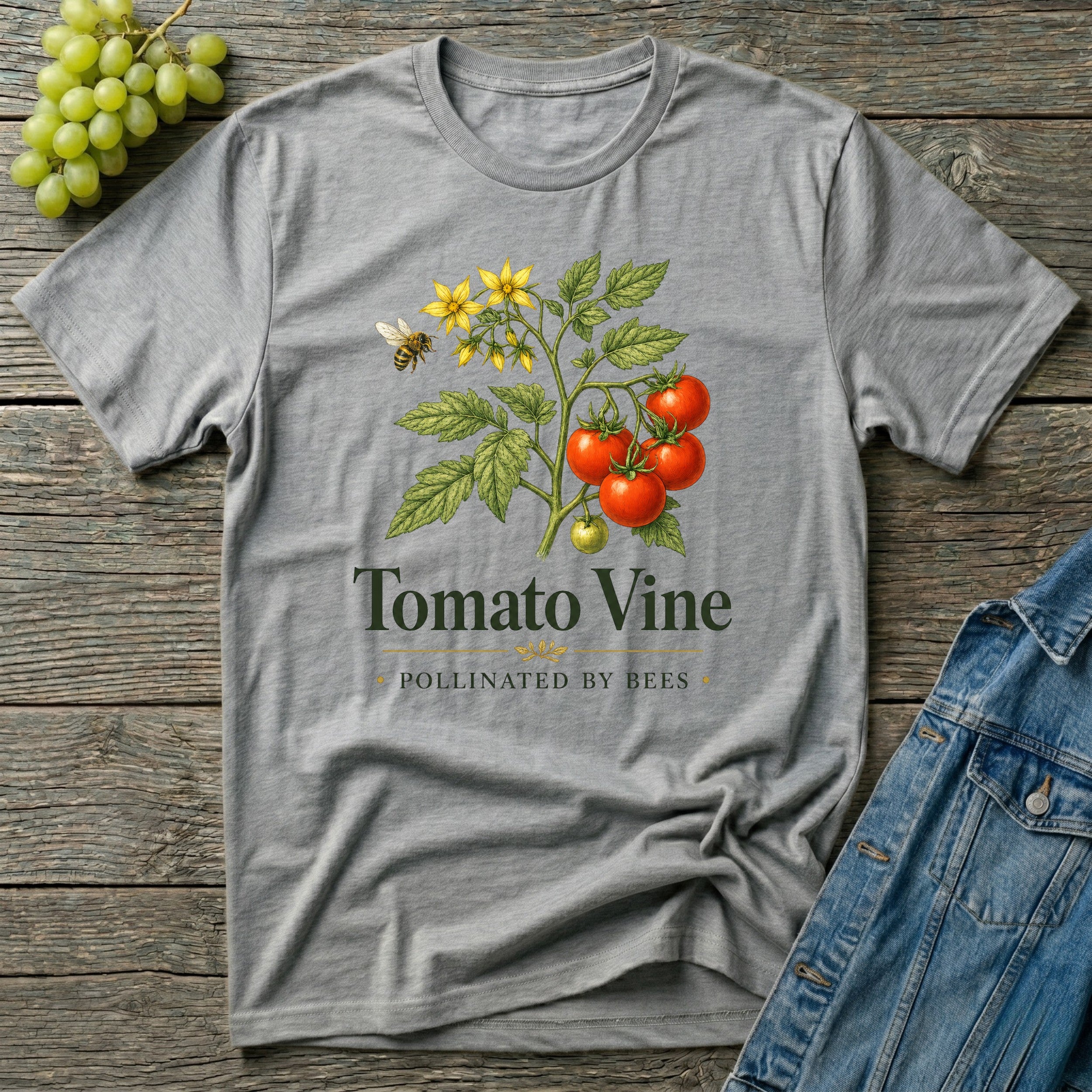 Tomato Vine Pollinated by Bees Gardening T-Shirt