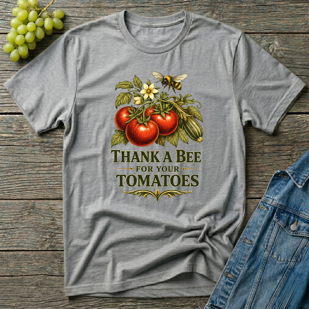 Thank a Bee for Your Tomatoes Bold Gardening T-Shirt