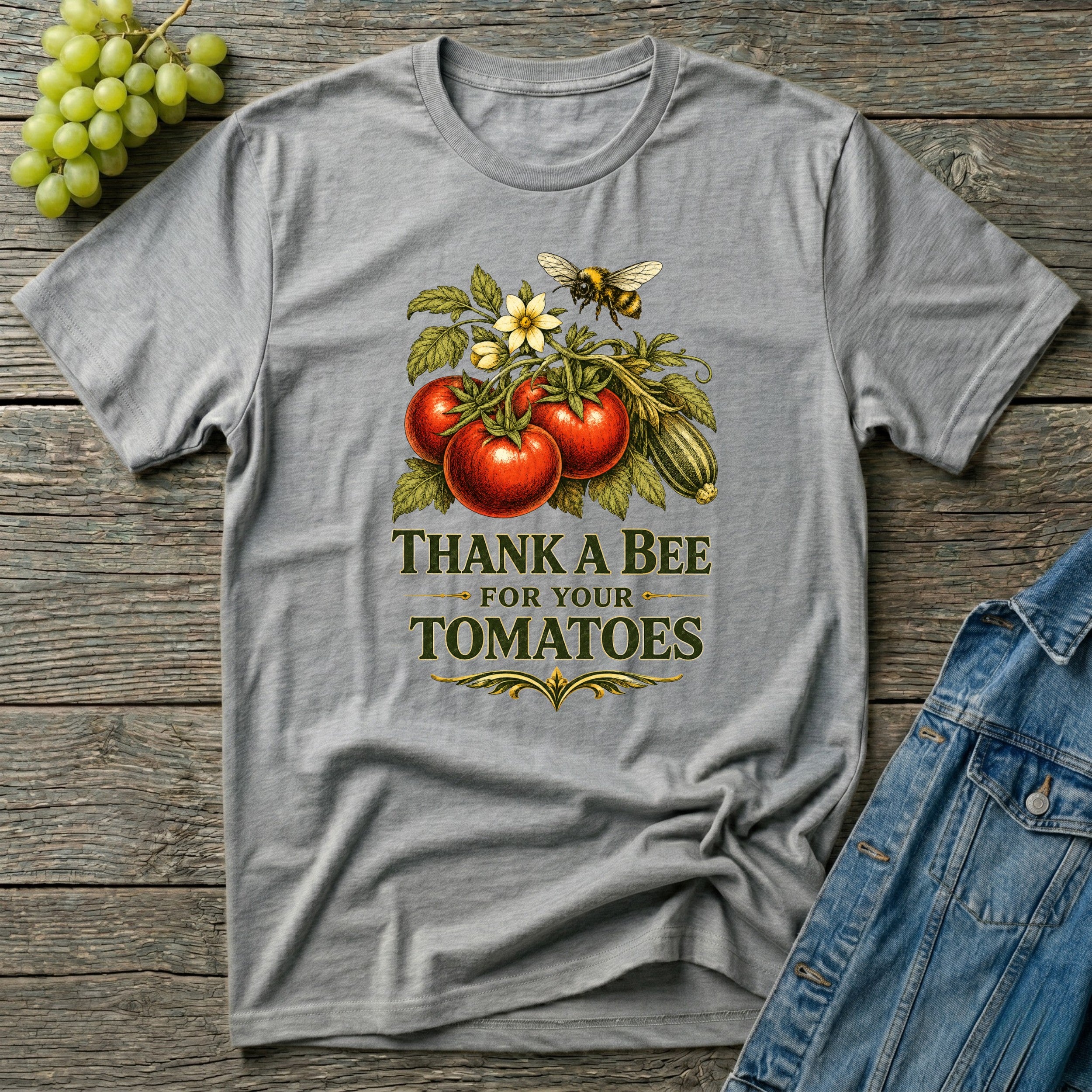Thank a Bee for Your Tomatoes Bold Gardening T-Shirt