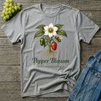 Pepper Blossom Pollinated by Bees Gardening T-Shirt
