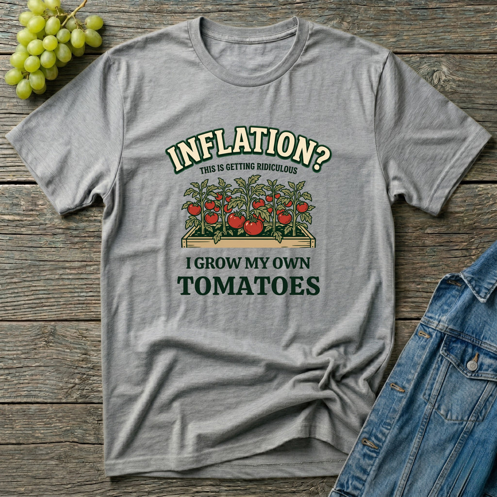 Inflation? I Grow My Own Tomatoes T-Shirt - Ridiculous Light