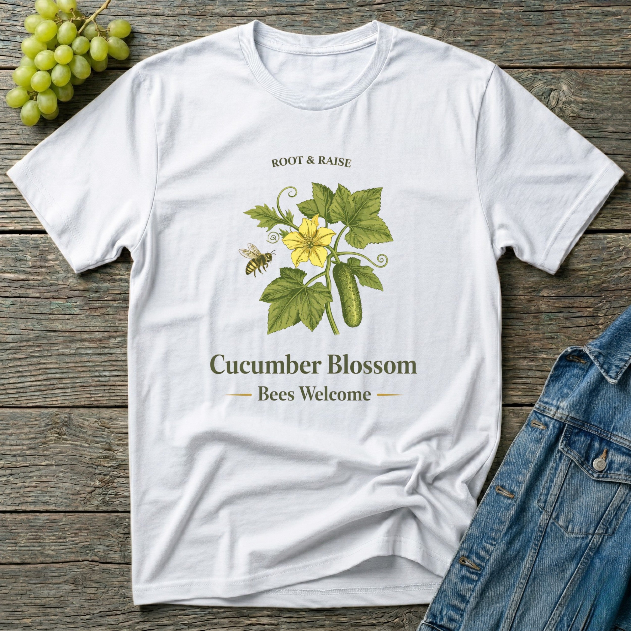 Cucumber Blossom Bees Welcome T-Shirt