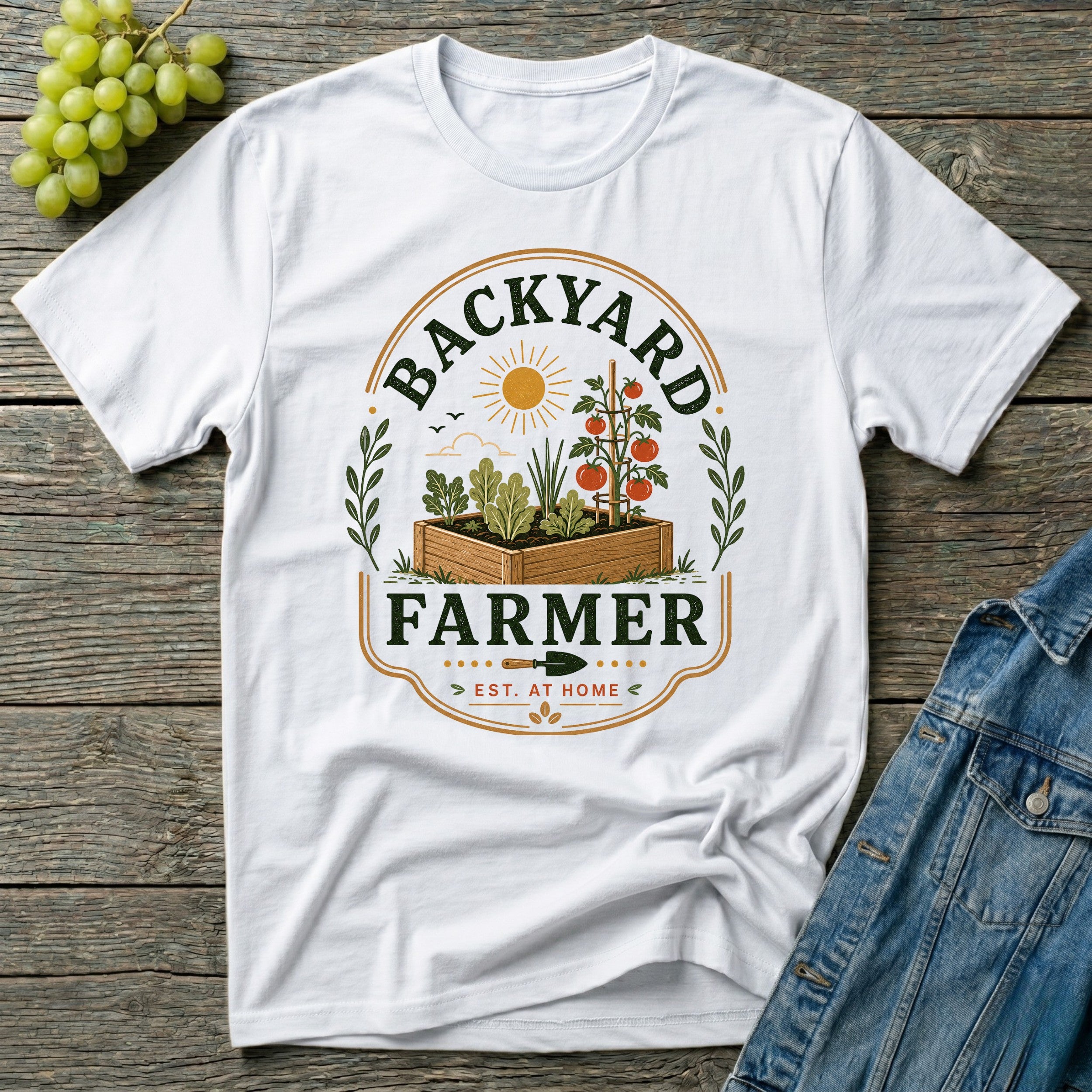 Backyard Farmer Est. At Home Gardening T-Shirt