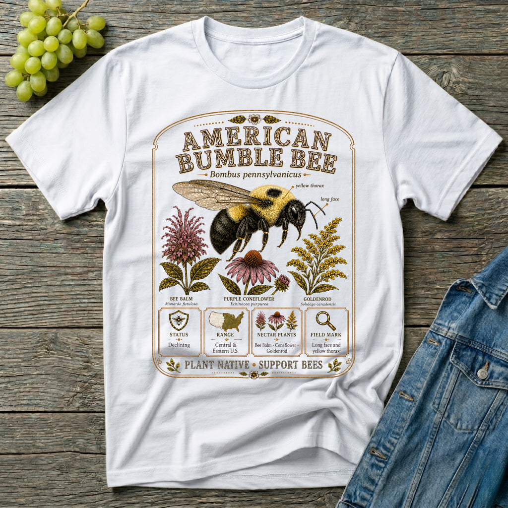 American Bumble Bee Field Guide T-Shirt