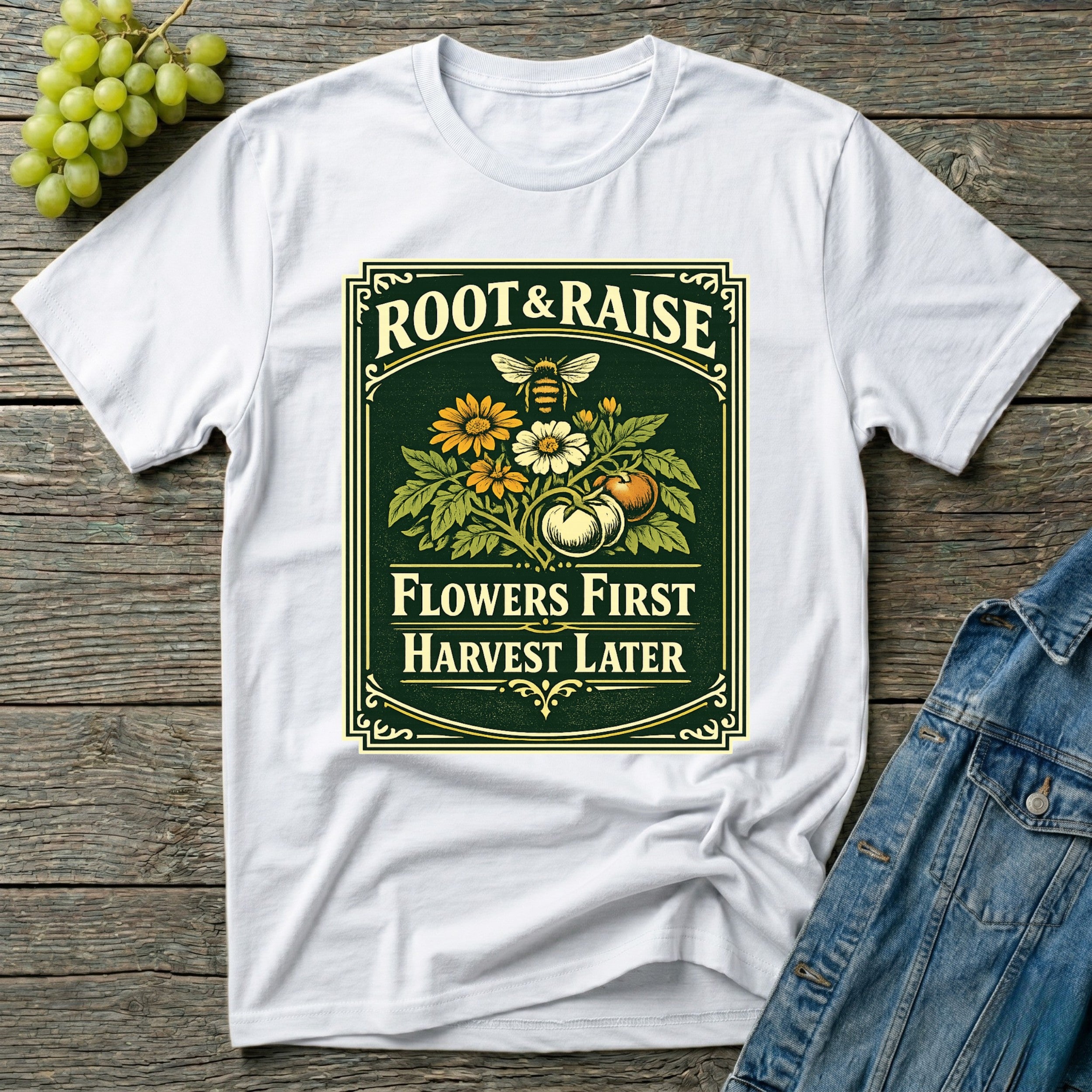 Flowers First Harvest Later T-Shirt - Vintage