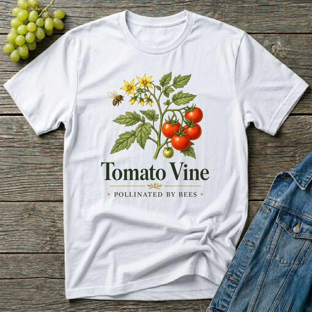Tomato Vine Pollinated by Bees Gardening T-Shirt