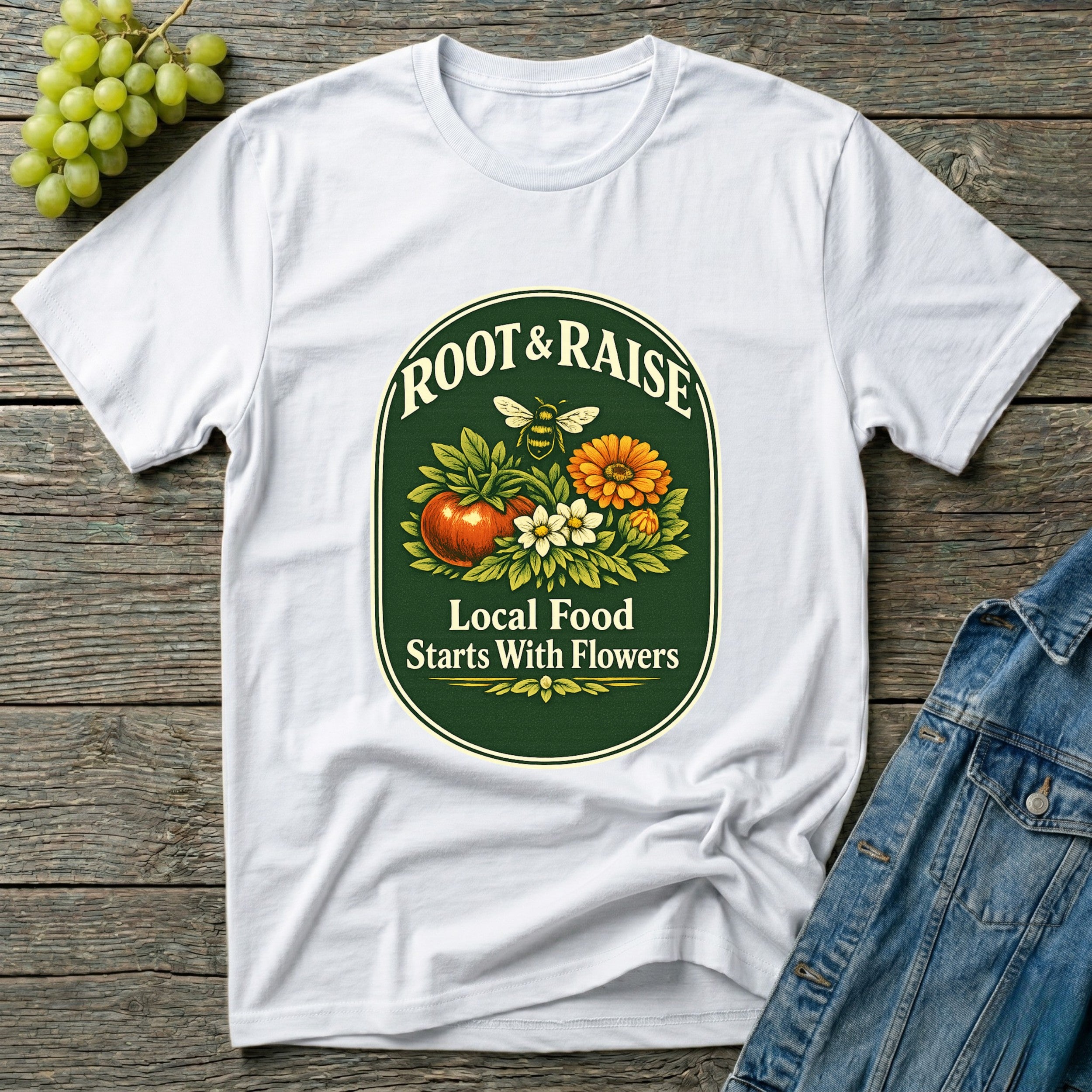 Local Food Starts With Flowers T-Shirt