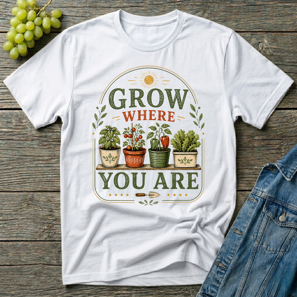 Grow Where You Are Container Gardening T-Shirt