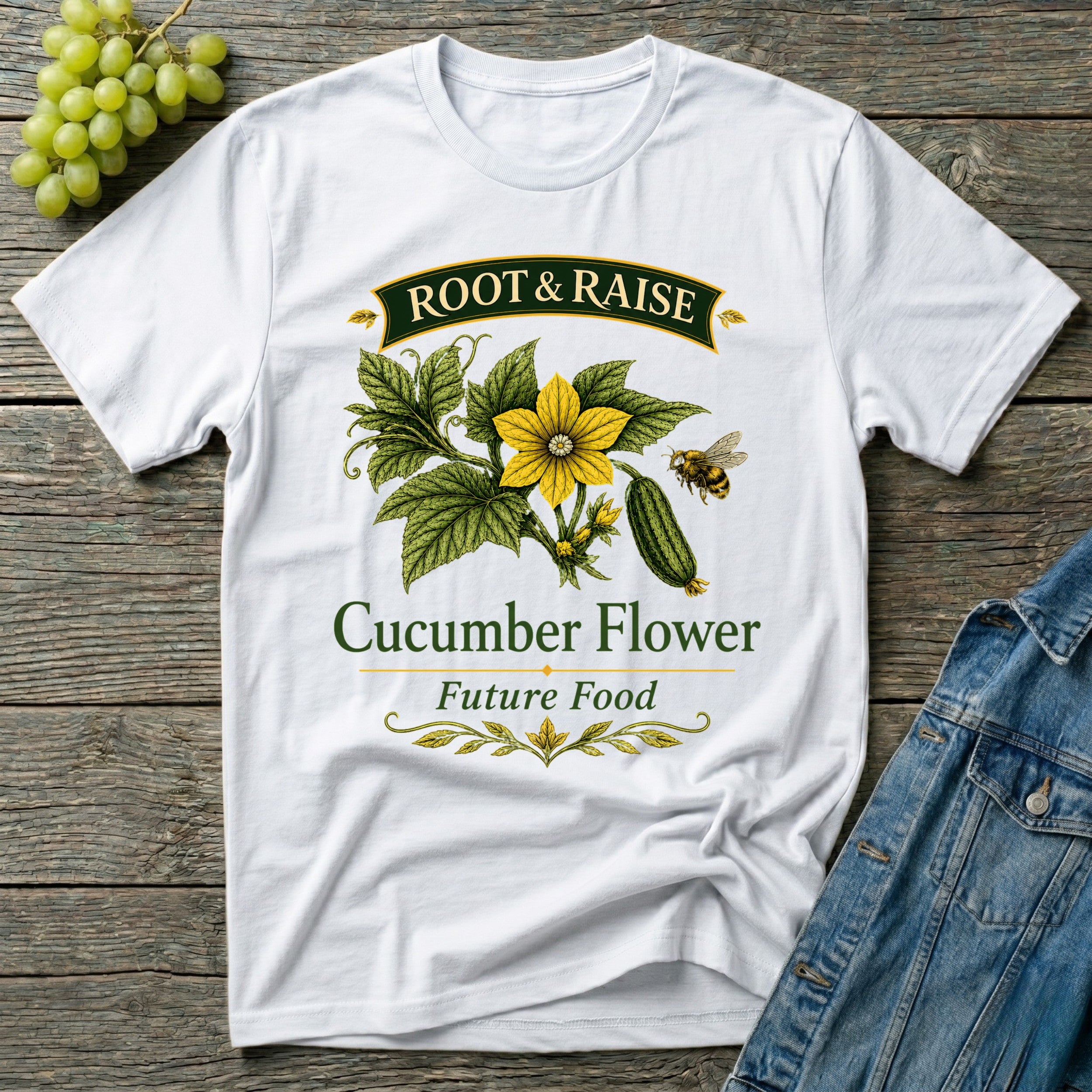 Cucumber Flower Future Food Gardening T-Shirt