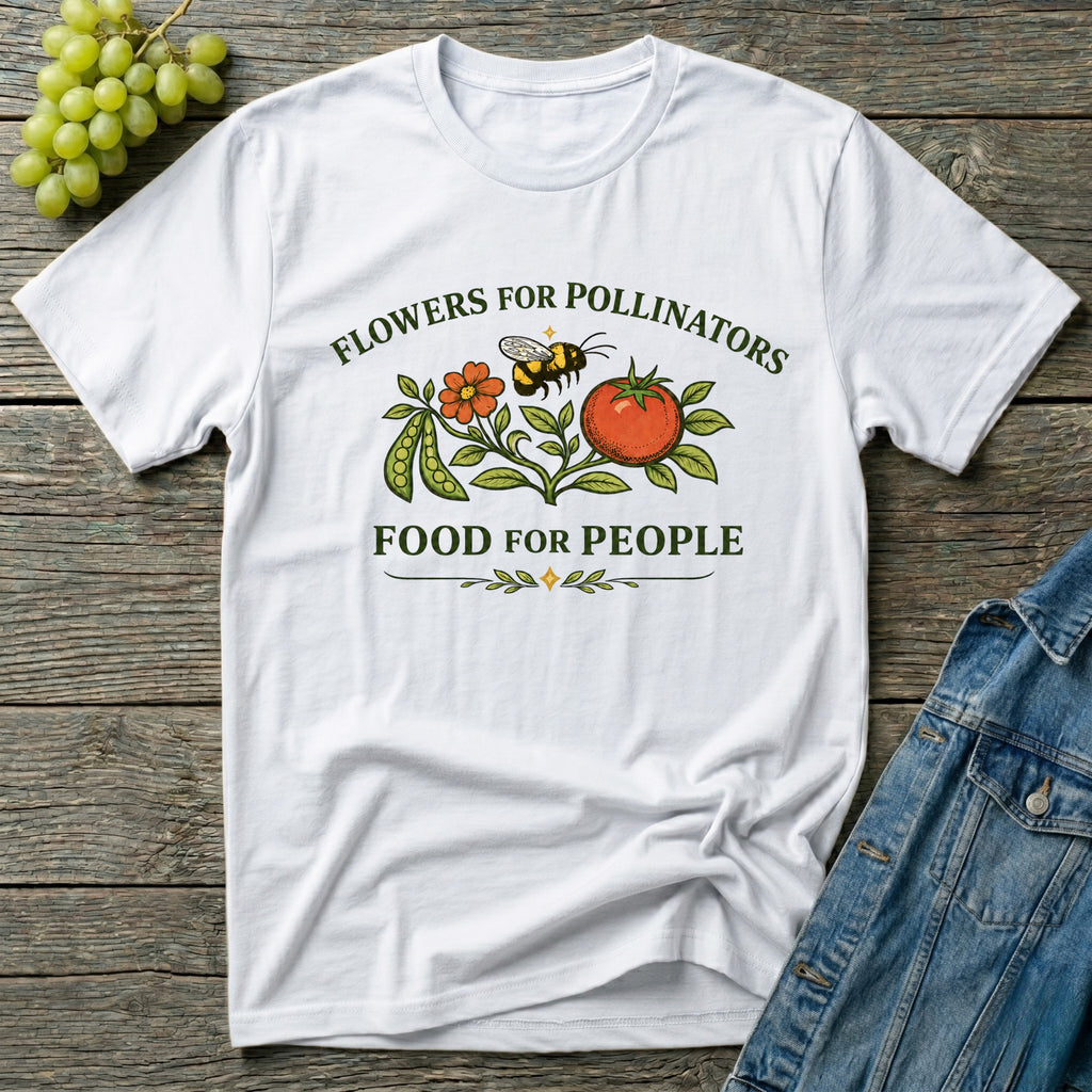 Flowers for Pollinators Food for People T-Shirt