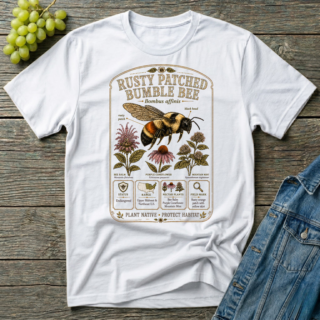 Rusty Patched Bumble Bee Field Guide T-Shirt